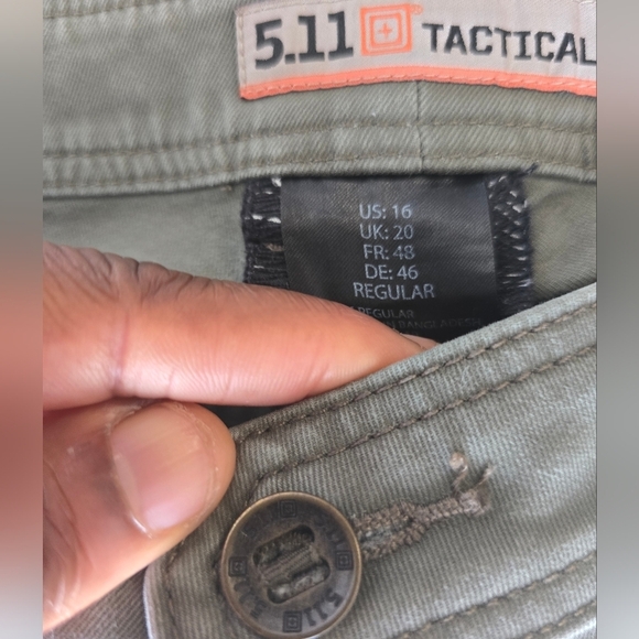 5.11 Tactical Cargo Chino Pants Women Sz 16 Green Mid Rise 36x29  Casual - Picture 9 of 12